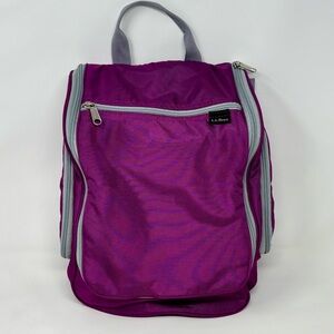 L.L. Bean Large Personal Organizer Hanging Cosmetic Toiletry Bag Travel Magenta